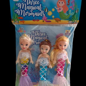 Manku Three Magical Mermaids Doll Set - High Quality Dolls -Gift Set  (Multicolor)