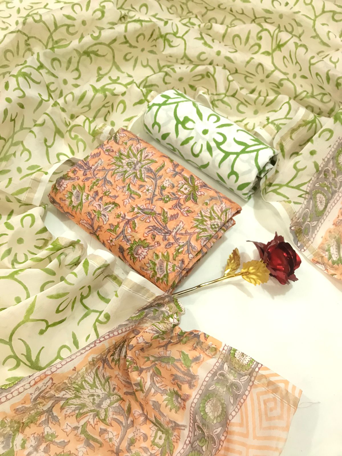 Bagru Block Printed Pure Chanderi Suit With Chanderi Dupatta