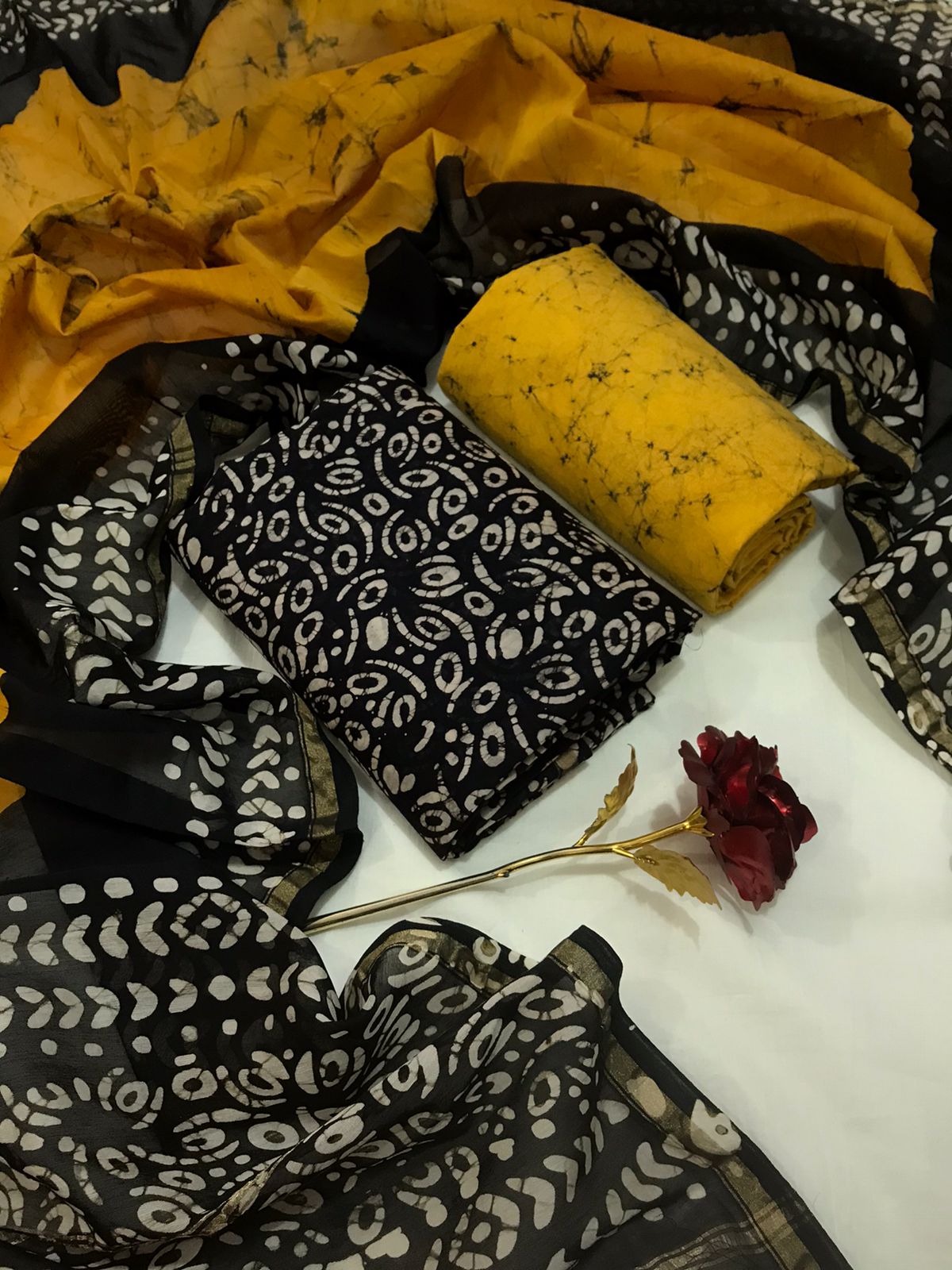 Sanganeri And Bagru Block Printed Pure Chanderi Suit With Dupatta
