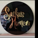 Black and golden acrylic name plate 12 inches
